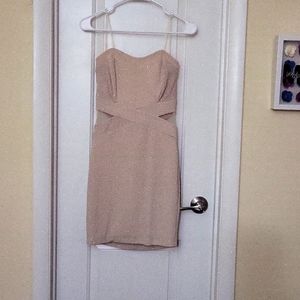 Cream(with glitter) strapless dress